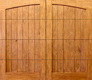 Artesia - Spanish Style Custom Wood Garage Door - Image 3