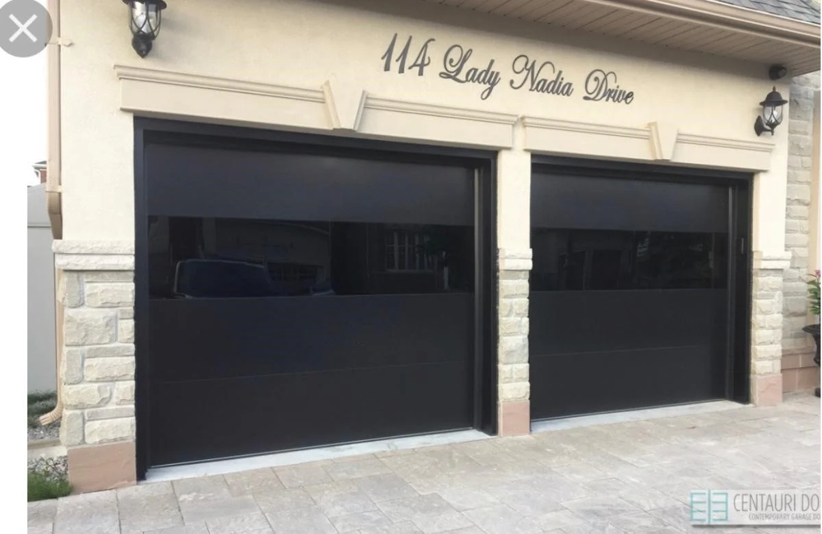 Infinity - Flush Panel Smooth Steel Garage Door with Horizontal Modern Glass Modern Design - Image 8